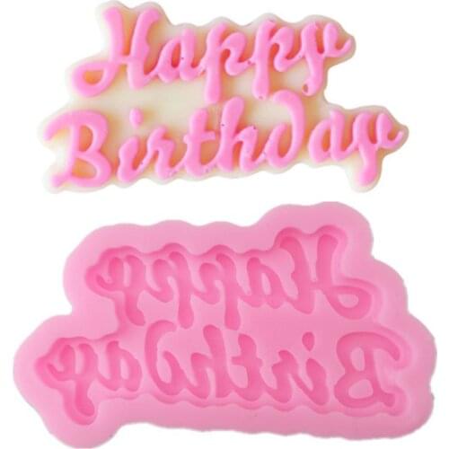 1Pc Happy Birthday Silicone Mold DIY Bakeware Fondant Muffin Chocolate Cake Molds Cupcake Baking Dish Cake Decorating Tools