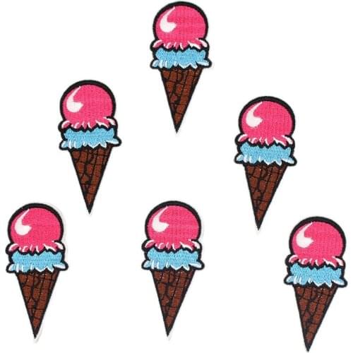 10pcs/lot Diy Ice Cream Clothes Garment Appliques Sewing Fabric Patches for Jeans Backpack Iron On Cake Stickers Coats Badge