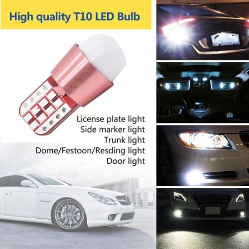 10pcs W5W 194 T10 LED Car bulbs 6000K White Wedge License Plate Lamp Dome Light White Diedo