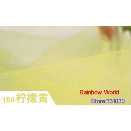 18# lemon yellow medium hardness mesh fabric for patchwork DIY wedding children dress headwear polyester material( 5meters )