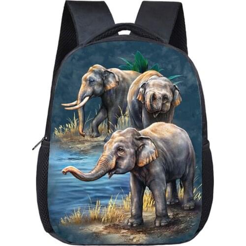 3d Animal Elephant School Bags for Student Kids Cool Boys Girls Bookbags Small Zoo Print Toddler Schoolbags