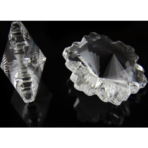 China Post Free Shipping 50PCS/lot 25mm Transparent Crystal Snow Beads For Wedding Strands & Chandelier Bead Parts