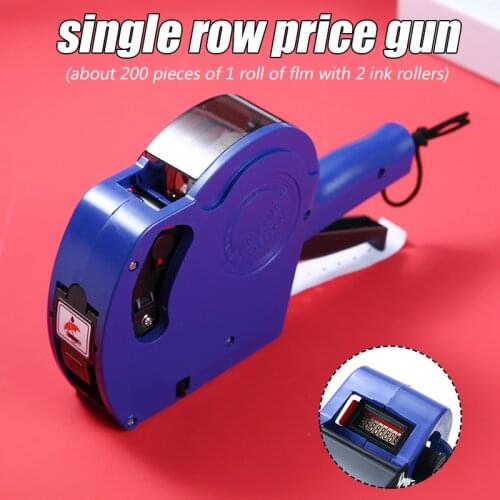 8 Digits Handheld Price Label Gun Plastic Tag Labeller Machine With 2 Ink Roller 200pcs Label For Supermarket Shopping Mall