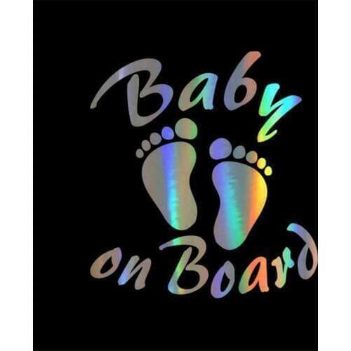 Car Sticker 3D 14.1*15.2cm Kids BABY ON BOARD Warning Sign Funny Car Decal Stickers Vinyl Reflective Laser Car Styling