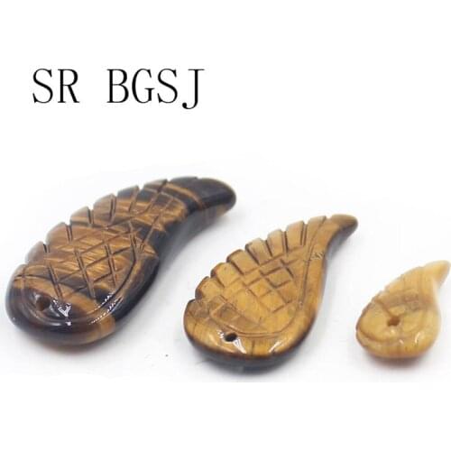 Free Shipping 2pcs Select by Size Natural Carved Wing Shape Tiger"s Eye Beads Gems Stone Loose Beads For DIY Pendant Earrings