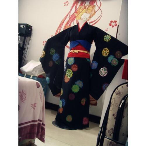 Free Shipping Jigoku Shoujo Hell Girl Enma Ai Cosplay Costume Hand Painted Kimono