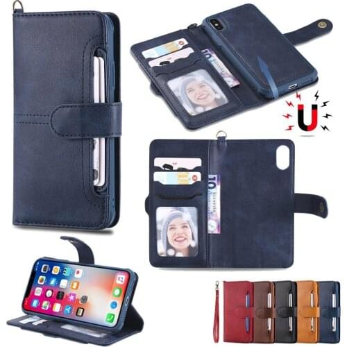 For Apple iPhone 12 Mini/12/12 Pro Max Wallet Case Removable Magnetic Durable Shockproof Leather Flip Cards Stand Phone Cover