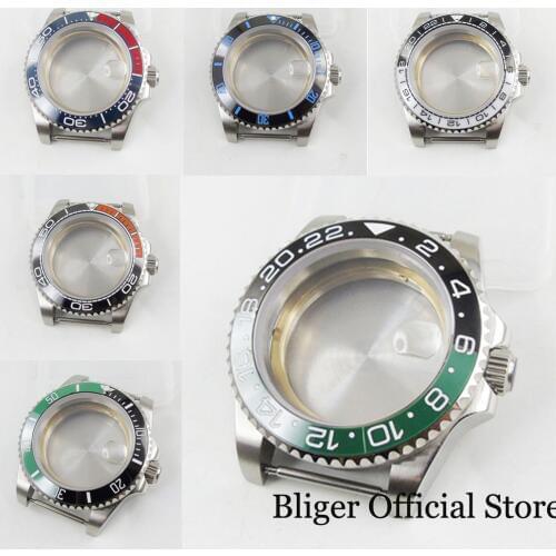 Top Quality 40mm Watch Case Sapphire Glass with Ceramic Bezel Fit ETA2836 MIYOTA Movement