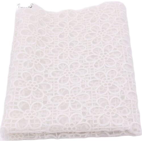 CMCYILING,Beige Lace Fabric,Floral Organza Fabric,Organza Print Embroidered Fabric,For Wedding Party Dress Skirt Accessories