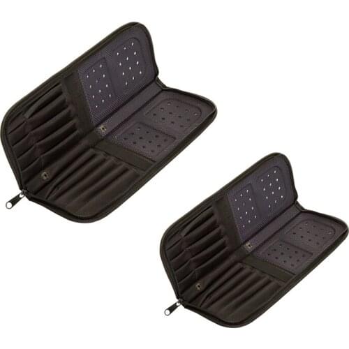 2x 38cm/29cm Artist Paint Brush Holder Zippered Brush Case for Oil Acrylic Watercolor Brush Breathable Painting Kit