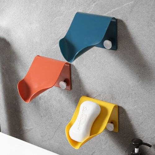 Hole-Free Box Storage Finishing Sponge Holder Drainage No Drilling Bathroom Soap Dish Rack Wall Mounted Stickers High Quality