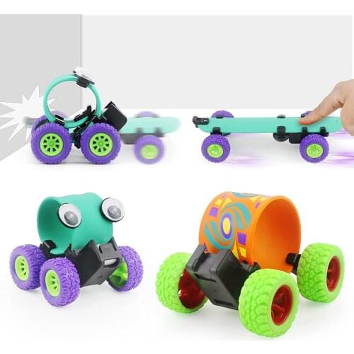 Kids Toy Car Fun Double-Side Vehicle Inertia Safety Crashworthiness and Fall Resistance Shatter-Proof Interactive Toy