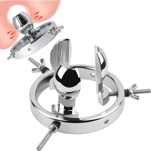Extreme Metal Anal Plug Anus Expansion Stretcher Huge Hollow Butt Plug Bdsm Vaginal Speculum Anal Enema Clean Sex Toy For Couple