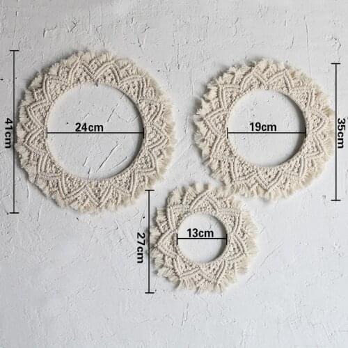 Boho Tapestry Nordic Decoration Mirror Round Tapestry Hotel Wall Decoration Macrame tapestry Wall Hanging Boho Decor
