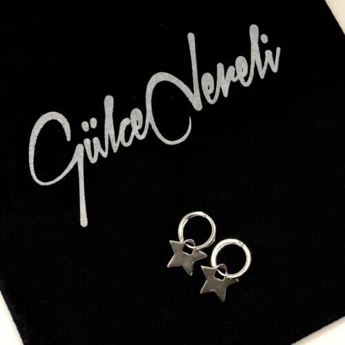 GULCE DERELI, STAR EARRINGS, HOOP EARRINGS, CHARM EARRINGS, GIFT BOX, GOLD/SILVER PLATED