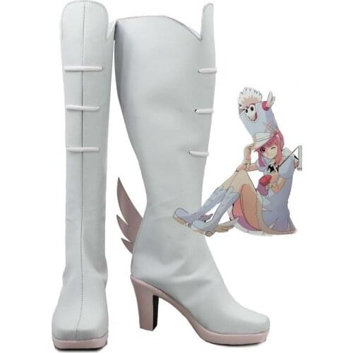 Jakuzure Nonon Shoes Cosplay Kill La Kill Nonon Jakuzure Cosplay Boots White Shoes High Heel Custom Made Any Size