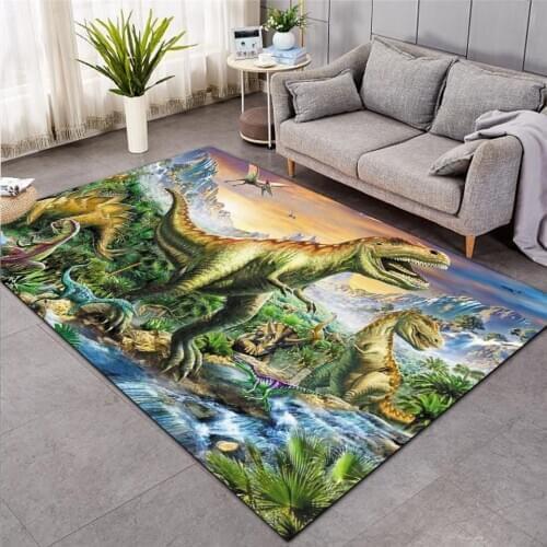Dinosaur Shaggy Anti-Skid Floor Mat 3D Carpet Non-slip rug Dining Room Living Room Soft Child Bedroom Mat Carpet Home Decor 013