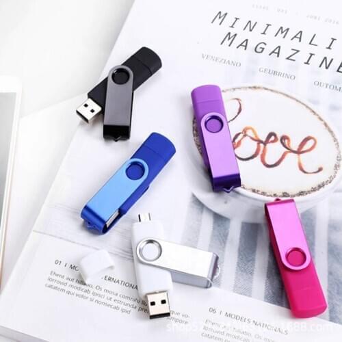 OTG Metal Usb Flash Drive 32GB Pen Drive 3 In1 Type-C Usb Stick Flash Drive 4G 8G 16G Pendrive 64G 128G Real Capacity Print Logo