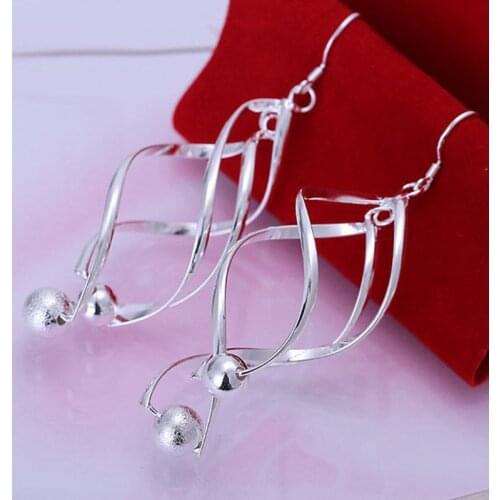 Fashion jewelry Earring For Women, Plated Earrings Gloss Ball Earrings E166 /RUBQLGAQ FIUWTASN silver color