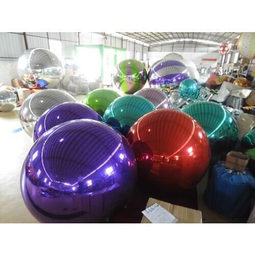 1m Inflatable Mirror Surface Christmas Ball Disco Mirror Ball Light Mirror Reflection Stage Festival Hanging Balloom