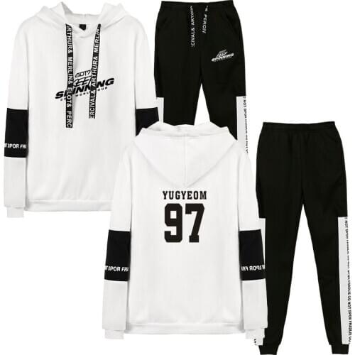 Cool 2019 New GOT7 Hoodies Suit Men/Women Fashion Casual Sport Hip Hop Sweatshirt Suit Print GOT7 2019 World Tour Mens Hoodies