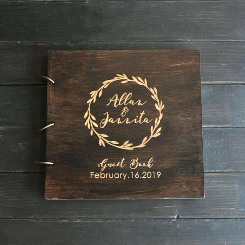 Personalized Wedding Photo Album, Wedding Guest Book, Custom Wedding Guestbook, Custom Scrapbook, Photo Album Black Pages