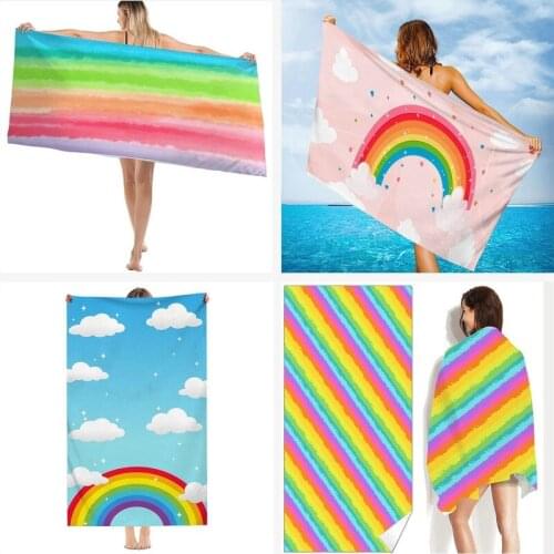 140cm*70cm Large Microfiber Print Beach Towel Swimming Cape Wraps Wiping Sweat Beach Seat Towel Bath Towel