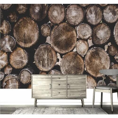 Custom 3d wallpaper modern retro texture wood grain TV background wall decoration painting high quality waterproof material