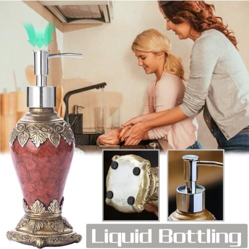 300ml Portable Shower Gel Press Bottle Dispensers Bottling Container Retro Lotion Bottle Durable Shower Gel Press Bottle