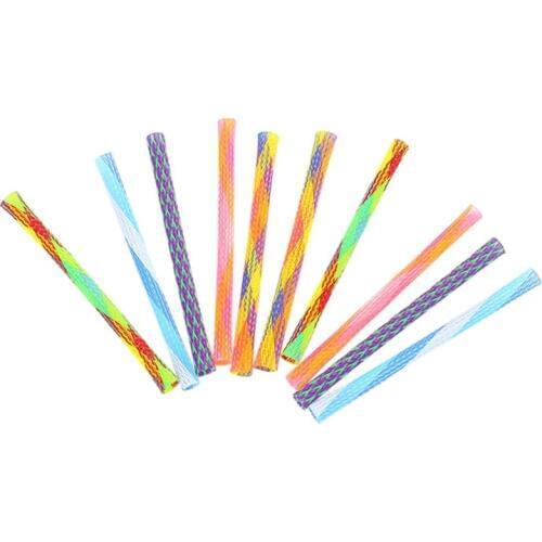 10 Pcs Cat Kitten Colorful Fun Tubes Cat Bouncy Tube Interactive Funny Toy Scratch Resistant Durable Stress Relief Jouet Chat