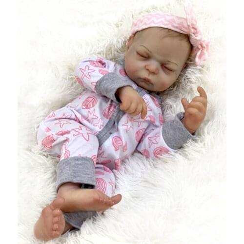 Adolly 20 Inch Realistic Reborn Baby Doll Soft Weighted Simulation Silicone Vinyl Newborn Lifelike Boy Girl Toy 20c0010