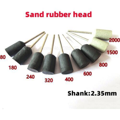 1Pcs 2.35MM Shank Rubber Grinding Head Polishing Buffing Wheel Electric Mini Grinder Rotary Tools Cylinder Type Handle Heads