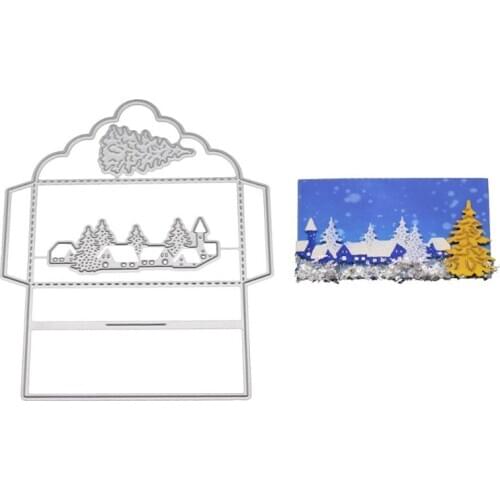 Christmas Envelope Metal Cutting Dies Stencil Scrapbooking DIY Album Stamp Paper M68E