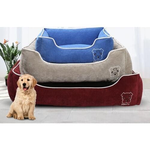 Removable New Soft And Comfortable Dog Pet Four Seasons Cushion Corduroy Wear Resistant Bite Resistant High Rebound PP Cotton