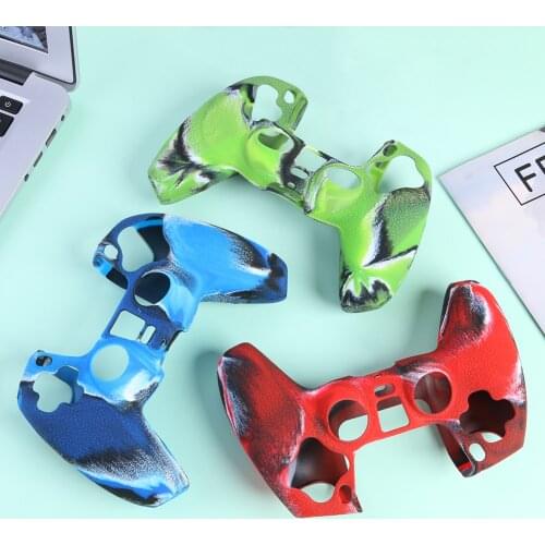 Leather Texture Camo Silicone Protection Case for PS5 Controller Electronic Machine Accessories for DualSense