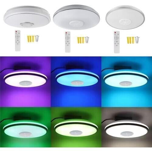 Smart LED Ceiling Light Bluetooth Music Speaker RGB with Remote