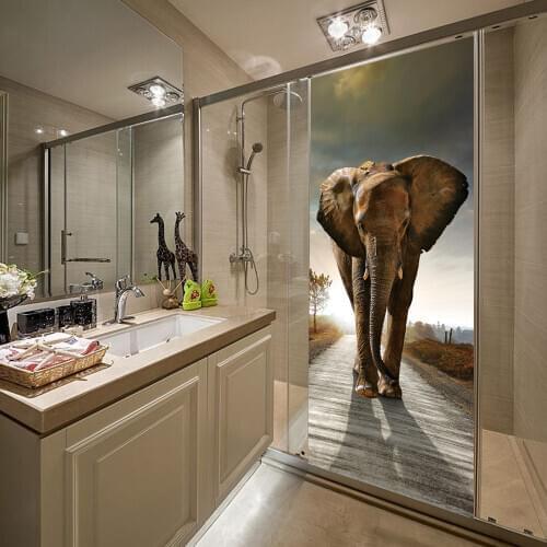 Waterproof 3D creative door sticker self-adhesive paper decorative bedroom living room wall sticker door sticker