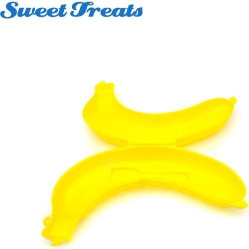 Sweettreats Yellow Trip Travel Plastic Banana Protector Case Box Guard Container