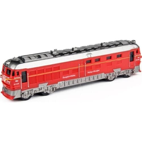 1:87 Simulated Alloy Train Locomotive Model Pull Back Vehicle Toy Sound Lights