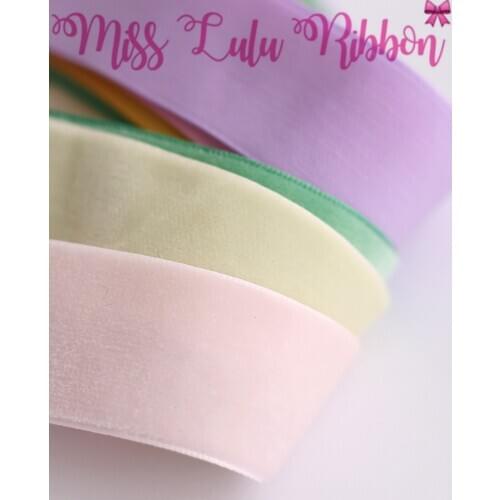 1"25mm Solid Single Face Velvet Ribbon No Elastic Pink DIY Hair Bowknot Gift Packing 25yards/roll In Stock Christmas Party Decor