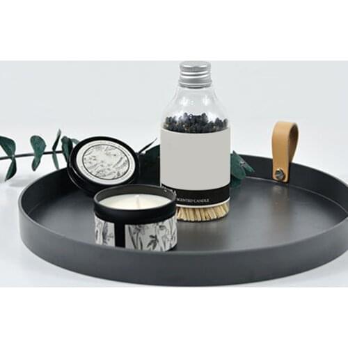 1 Piece Simple Solid Color Round Storage Tray Portable Bedroom Table Decorative Cosmetics Jewelry Sundries Display Organizer