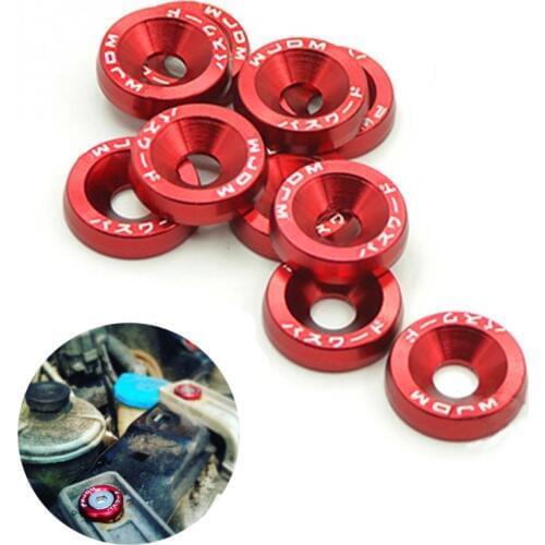 10PCS M6 x 20 Steel Bolts Universal Modification Fender Washer License Plate with 10pcs Anodized Washers #734