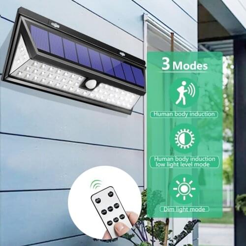 118 LED Solar Light Outdoor Solar Lamp Motion Sensor Solar Powered Spotlight 3 Modes For Street Garden Decoration Wall Lamp