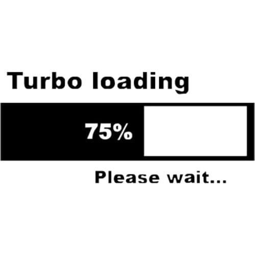 16cm*7cm Creative Turbo Loading Please Wait 75% Body Stickers Decal C5-1788