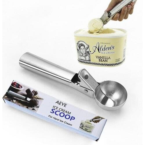 5CM Stainless Steel Ice Cream Spoon Ice Hockey Machine Dough Meat Ball Frozen Yogurt Biscuit Ice Cream Spoon Watermelon Spoon