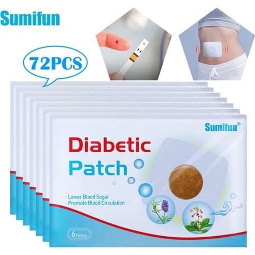 Sumifun 72Pcs/12Bags Diabetic Patch Stabilizes Blood Sugar Level Lower Blood Glucose Sugar Balance Medical Plaster D1807