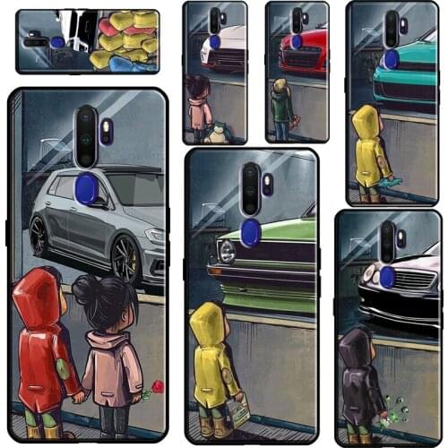 Boy Girl See Cool Sports Car Drift Case For OPPO A15 A83 A91 A93 A52 A72 A31 A53 A5 A9 2020 A1K A3S A5S F5 F7 Find X2 X3 Pro