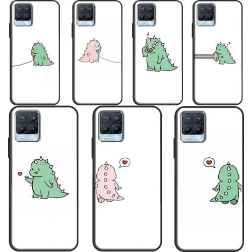 Cute Animal Couple Dinosaur Phone Cover For OPPO Realme Q3 6 7 8 Pro C3 C11 C21 GT Neo OnePlus 9 Pro 8 Pro 8T 9R Case