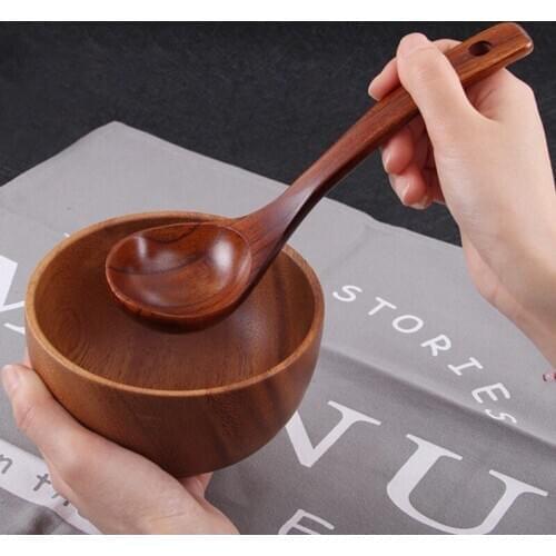 Wooden Cooking Scoop Catering Tableware Wooden Kitchen Utensils 1PC Natural Wood Spoon Soup Ladle