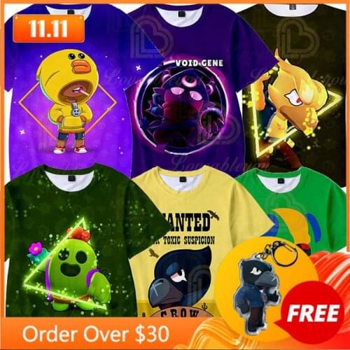 Mr.P Cartoon Shark Leon Childrens Wear Kids T-shirt Browlers 3d Shirt Boys Girls Short Sleeve Tops Tshirt Teen Costume